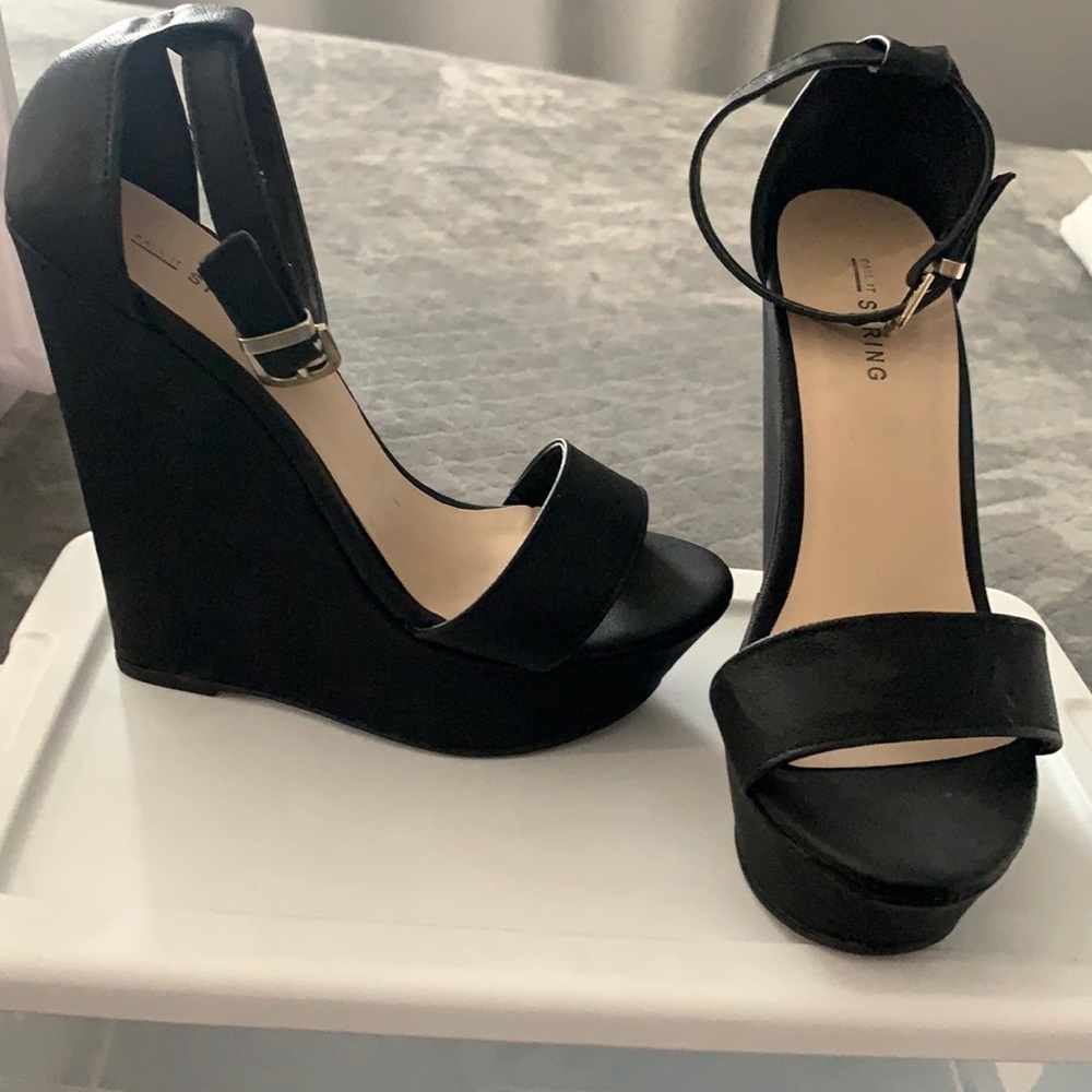 Call it spring Single strap wedges